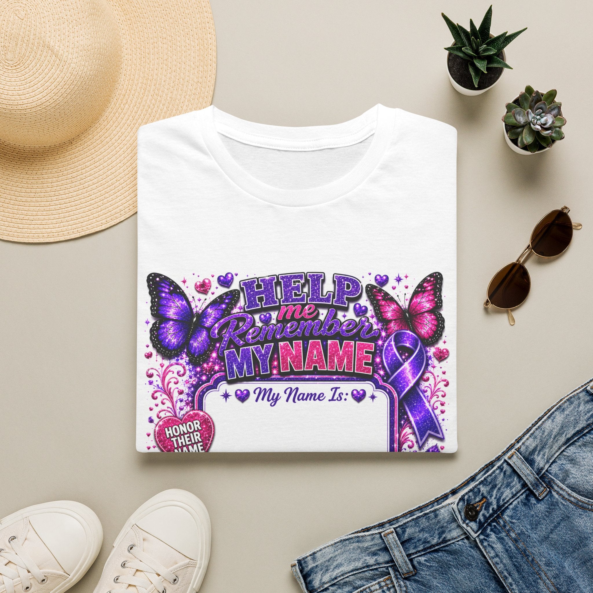 Help Me Remember My Name™ Personalized Alzheimer’s Awareness Unisex T-Shirt