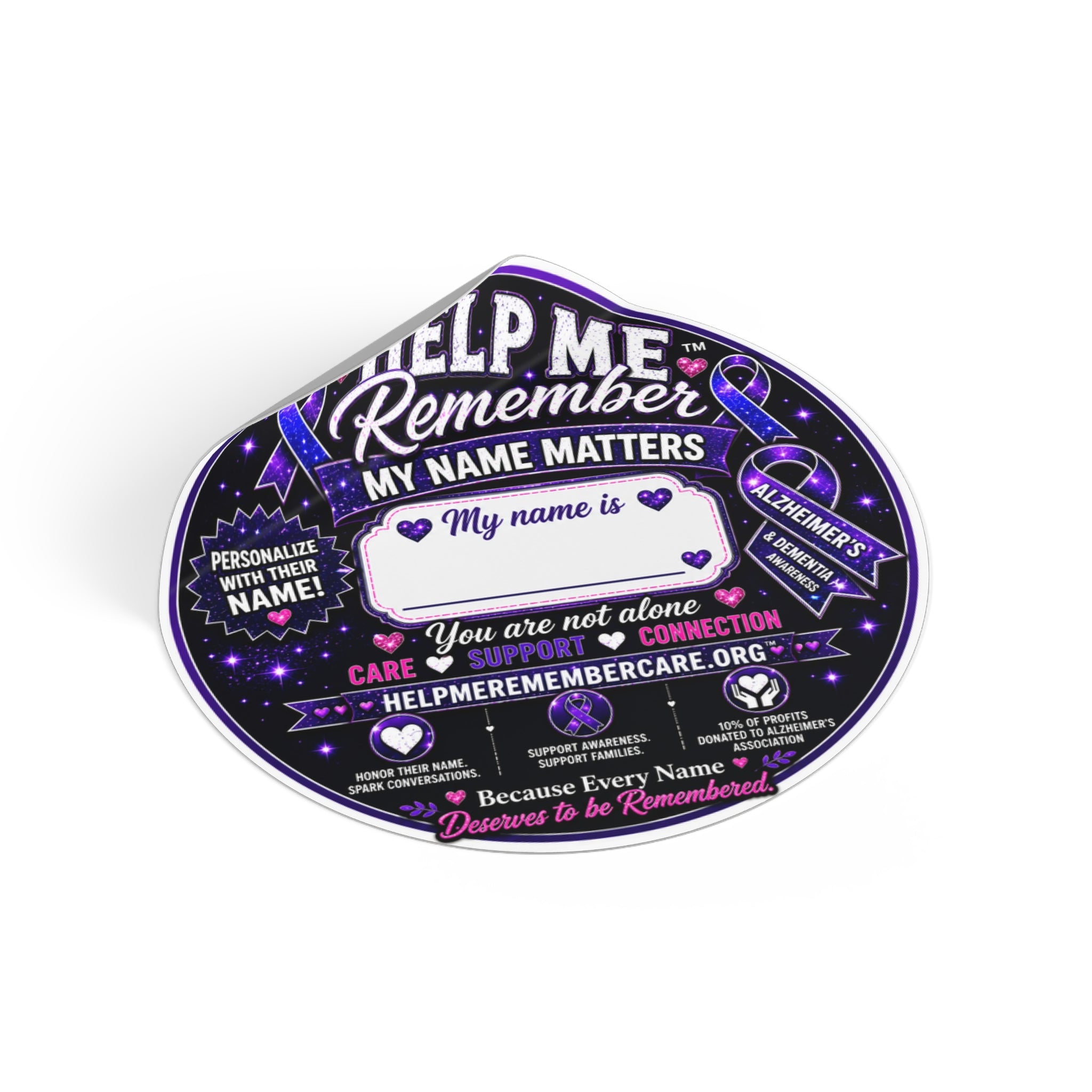 Help Me Remember™ 2” × 2” Personalized Vinyl Sticker