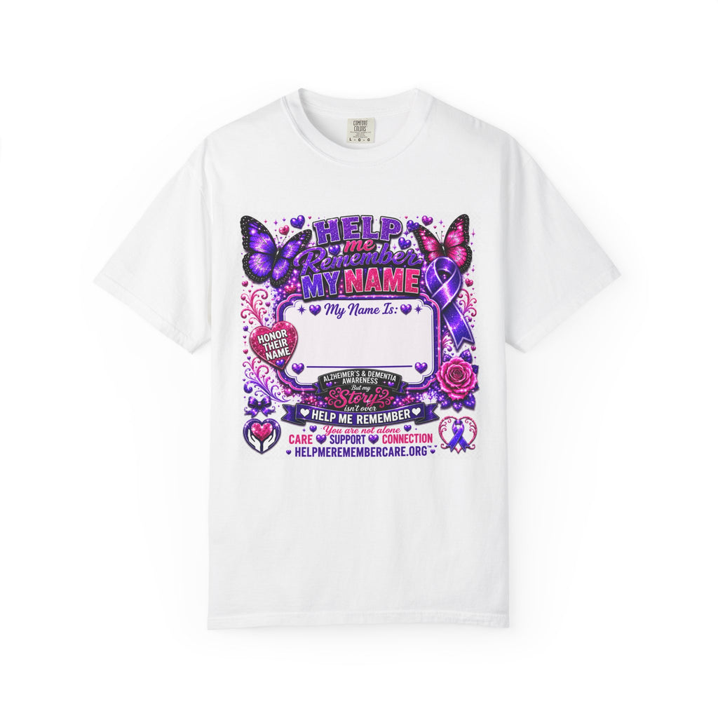 Help Me Remember™ – My Name Matters Personalized Alzheimer’s & Dementia Awareness Shirt