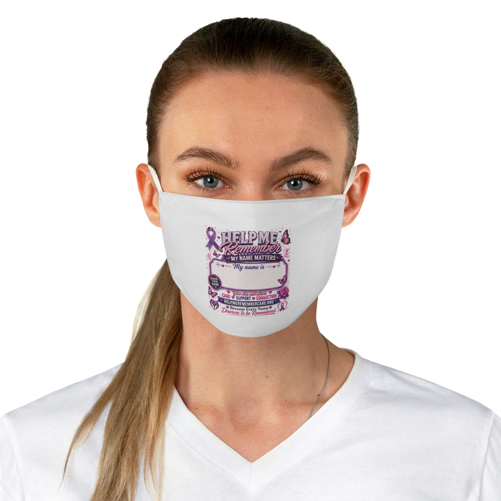 Help Me Remember™ Alzheimer’s & Dementia Awareness Reusable Fabric Face Mask | HelpMeRememberCare.org™