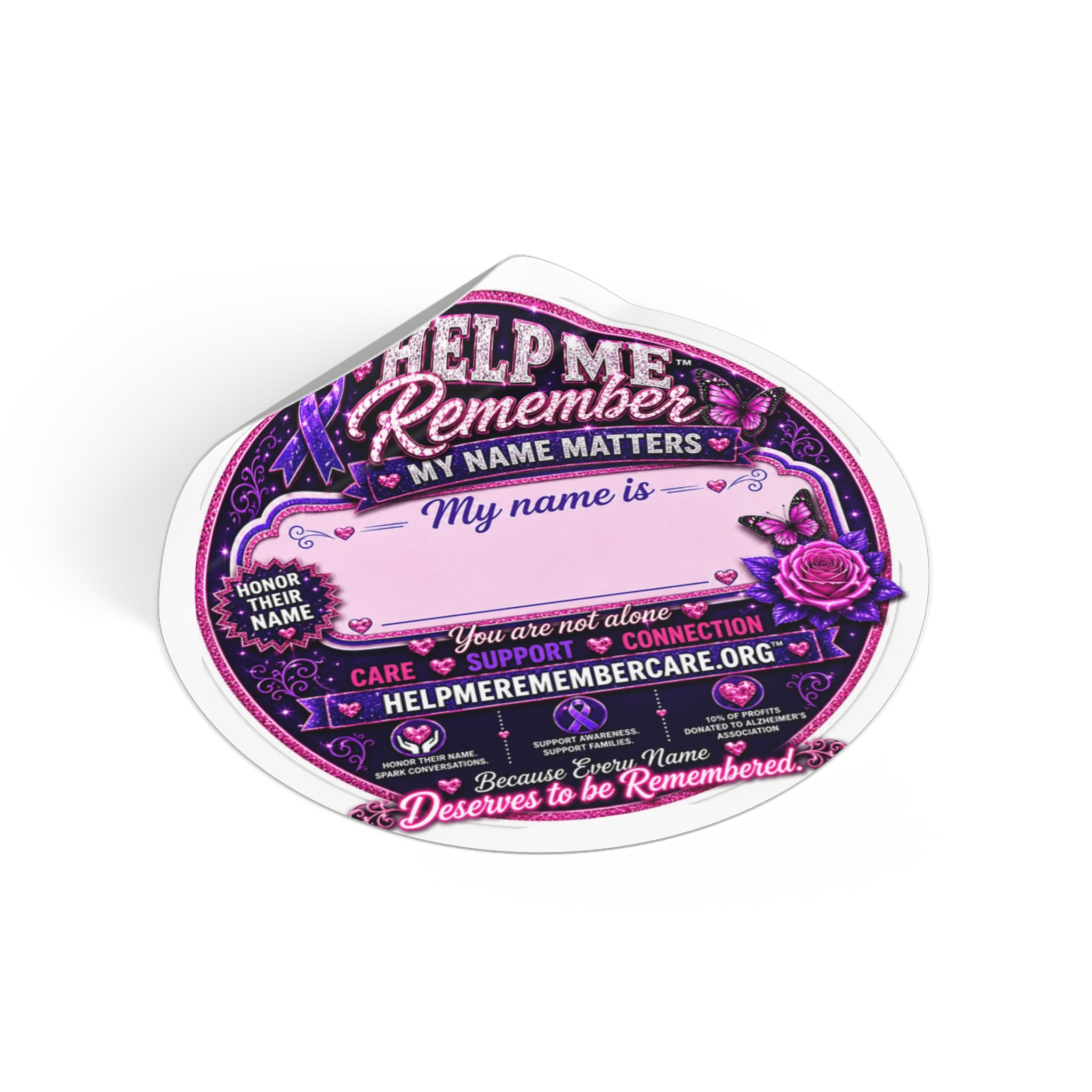Help Me Remember™ 2” × 2” Personalized Vinyl Sticker